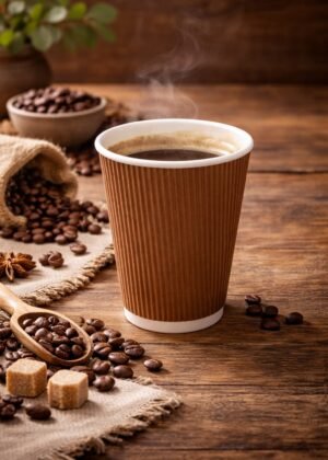 8oz Brown Ripple Paper Cup