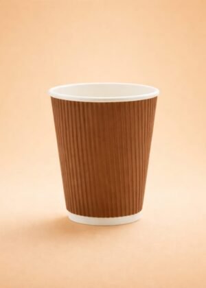 12oz Brown Ripple Paper Cup