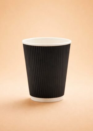 12oz Black Ripple Paper Cup