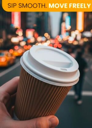 White 90mm Shipper Lids for 12oz Paper Cups