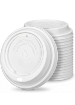 White 80mm Shipper Lids for 8oz Paper Cups