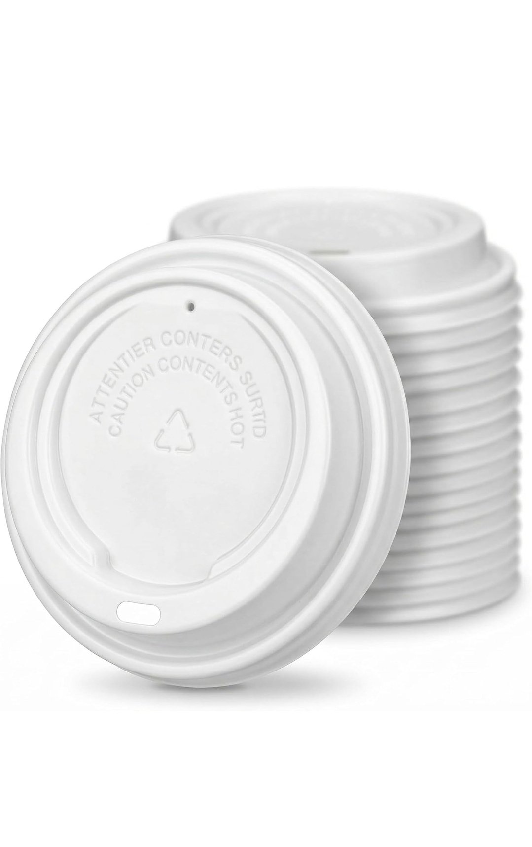 White 80mm Shipper Lids for 8oz Paper Cups